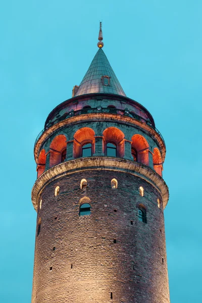 Galata tower with illumination — Stock Photo, Image