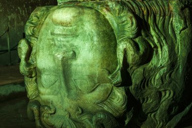 Medusa head at the Basilica Cistern clipart