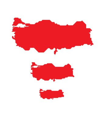 Üç farklı detaylı Türkiye Haritası