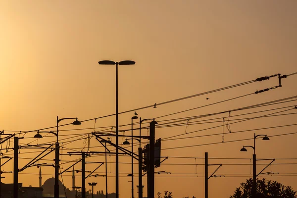 Tram electric wires — Stock Photo, Image