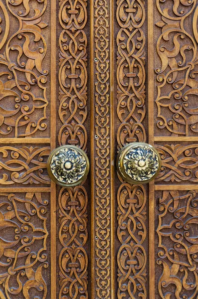 Detail van Arabische houten deur — Stockfoto