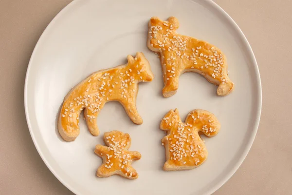 Animal shaped salty cookies — Stock Photo, Image