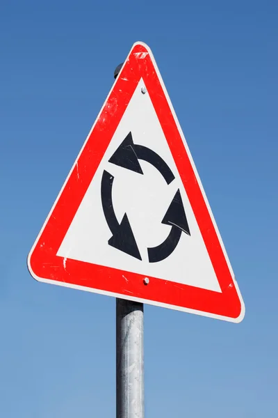 Warning Sign for right-hand traffic — Stock Photo, Image