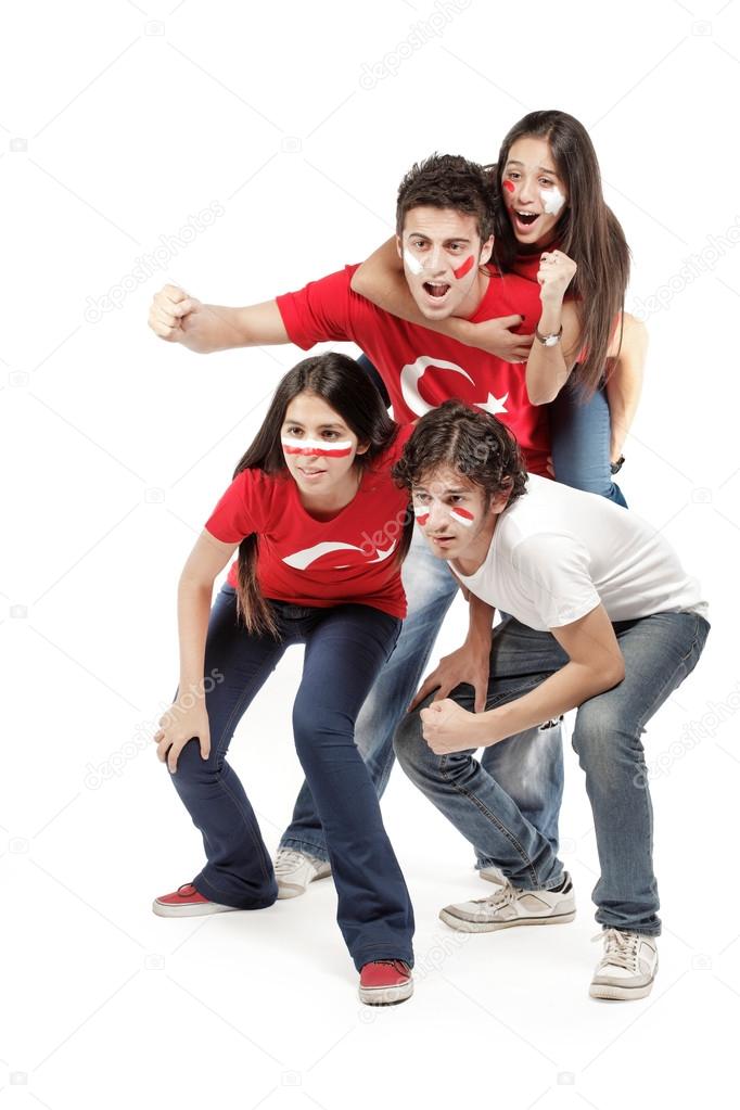 Group of football fans