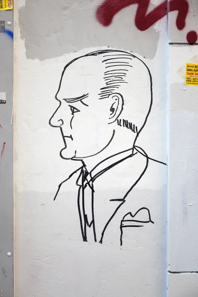 Retrato de graffiti de Ataturk — Foto de Stock