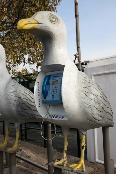 Sea gull shaped telephone station — Stock Photo, Image