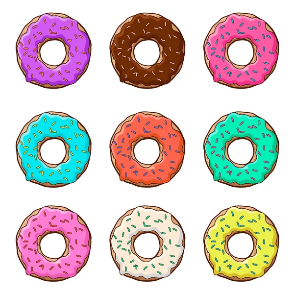 Sprinkles izole, arka plan ve tatlı çörek buzlanma ile ayarlayın. Vektör