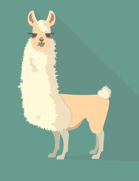 Cute lama illustration.