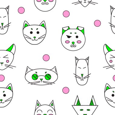 Karikatür kedi. sevimli komik kediler. sorunsuz doku