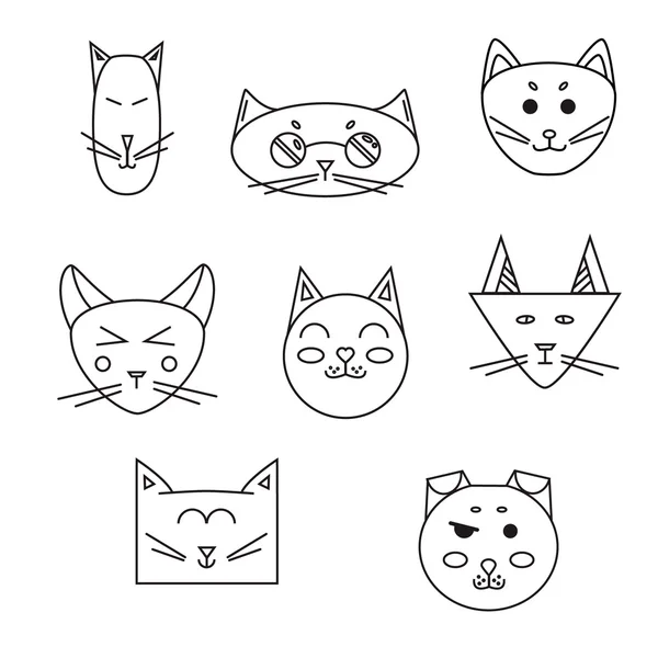 Kedi namlu kümesi. Doğrusal evcil hayvan kutsal kişilerin resmi. Sevimli kediler