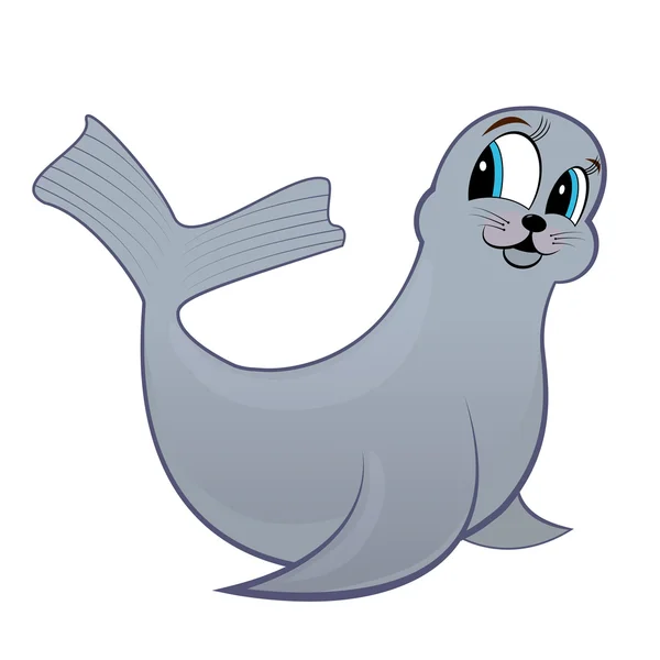 Linda foca bebé. El animal amigable. Color. — Vector de stock