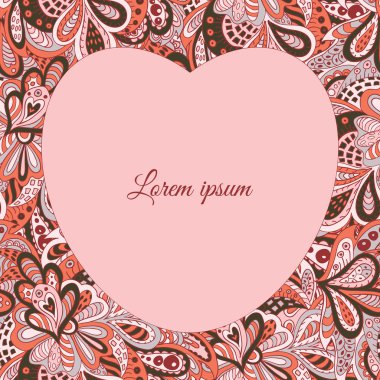 Doodle etnic desen kalpli çerçeve