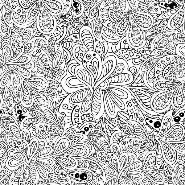 Doodle motif floral sans couture — Image vectorielle