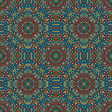 Mandala çizimi doodle. Renkli çiçek sorunsuz süsleme