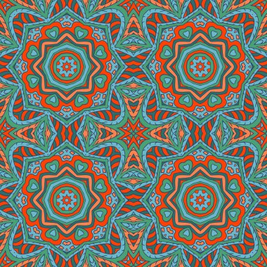 Mandala çizimi doodle. Renkli çiçek sorunsuz süsleme.