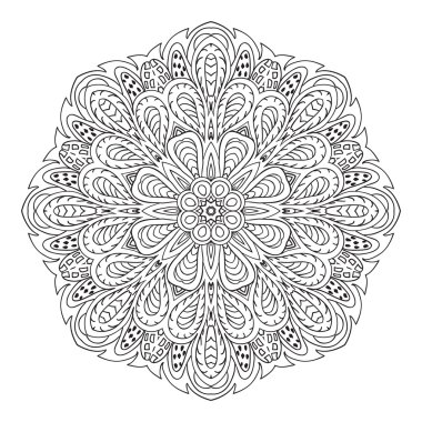 Mandala çizimi doodle. Etnik motifleri