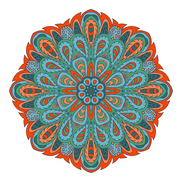 Dibujo de garabatos mandala. Colorido ornamento floral — Vector de stock