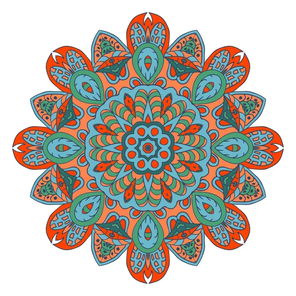 Dibujo de garabatos mandala. Colorido ornamento floral — Vector de stock