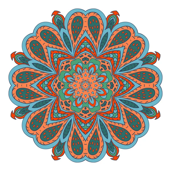 Dibujo de garabatos mandala. Colorido ornamento floral — Vector de stock