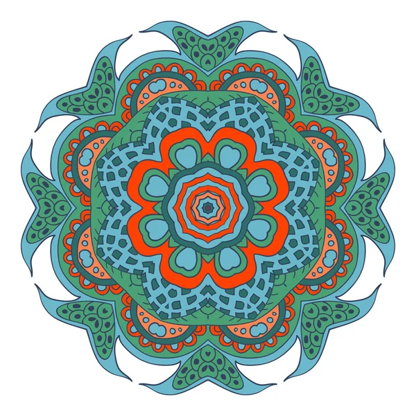 Dibujo de garabatos mandala. Colorido ornamento floral — Vector de stock