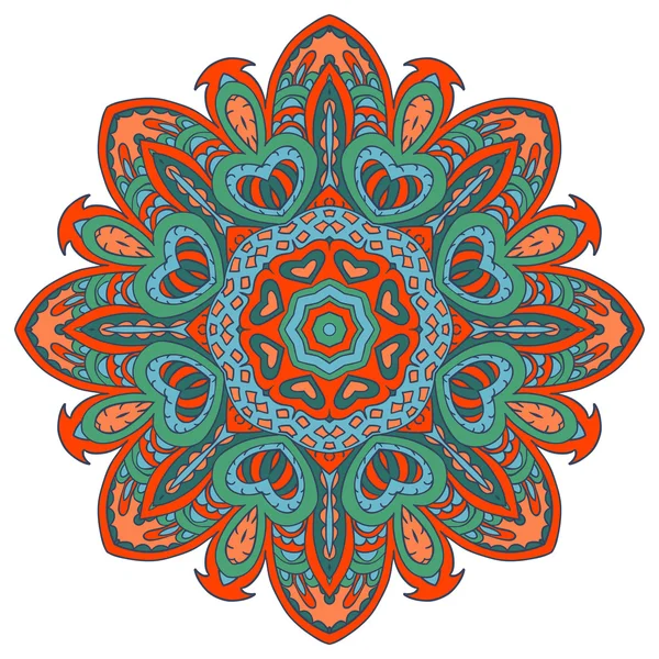 Dibujo de garabatos mandala. Colorido ornamento floral — Vector de stock