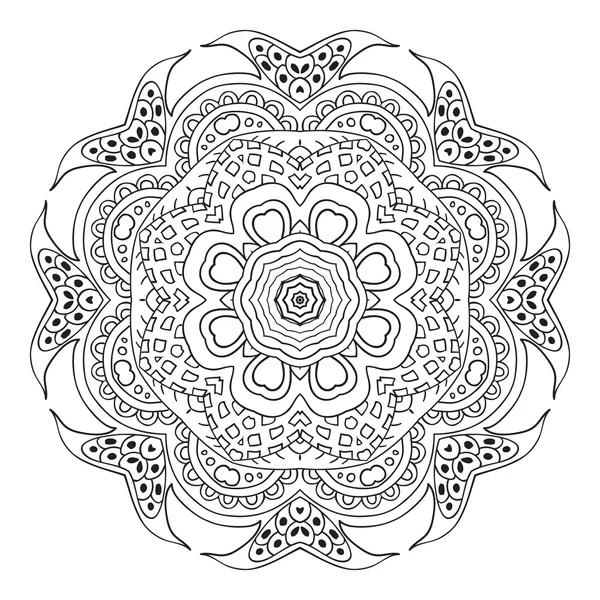 Mandala doodle tekening. Etnische motieven — Stockvector
