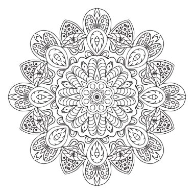 Mandala çizimi doodle. Etnik motifleri