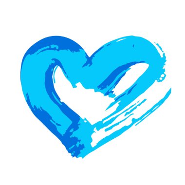 El boyası, fırça çizimi. Beyaz bir arka planda izole edilmiş. Doodle grunge tarzı ikon. Dekoratif. Taslak, çizgi film ikonu, karikatür çizimi. Kalp, aşk ikonu