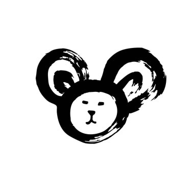 El boyası, fırça çizimi. Beyaz bir arka planda izole edilmiş. Doodle grunge tarzı ikon. Dekoratif. Taslak, çizgi film ikonu, karikatür çizimi. Fare simgesi