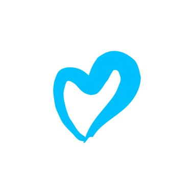 El boyası, fırça çizimi. Beyaz bir arka planda izole edilmiş. Doodle grunge tarzı ikon. Kalp, aşk ikonu