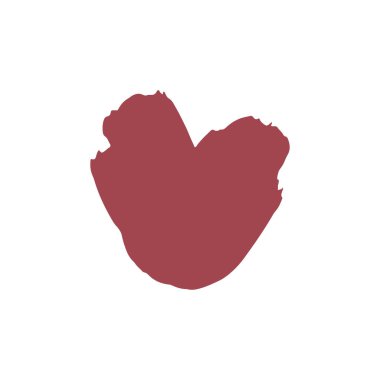 El boyası, fırça çizimi. Beyaz bir arka planda izole edilmiş. Doodle grunge tarzı ikon. Kalp, aşk ikonu. Sevgililer Günü