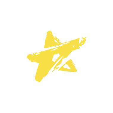 El boyası, fırça çizimi. Beyaz bir arka planda izole edilmiş. Doodle grunge tarzı ikon. Taslak simgesi, çizgi film illüstrasyonu. Yıldız simgesi