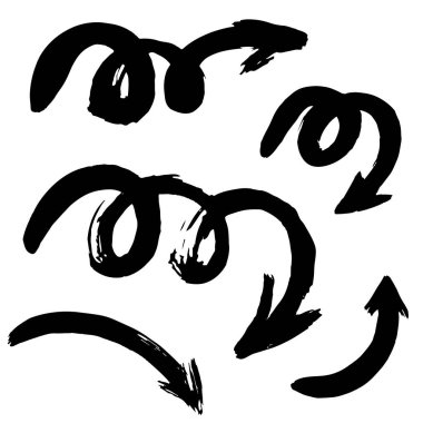 El boyası, fırça çizimi. İzole edilmiş. Doodle grunge tarzı ikon. Ok simgeleri