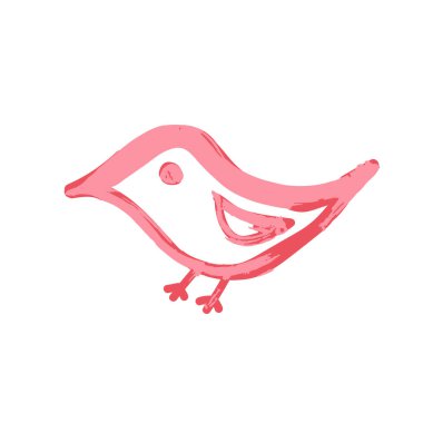 El boyası, fırça çizimi. Beyaz bir arka planda izole edilmiş. Doodle grunge tarzı ikon. Dekoratif unsur. Taslak, çizgi film ikonu, karikatür çizimi. Kuş simgesi