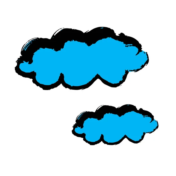 云彩的图标 手绘油漆 画笔绘图 被白色的背景隔离了Doodle Grunge风格图标 卡通人物 — 图库矢量图片