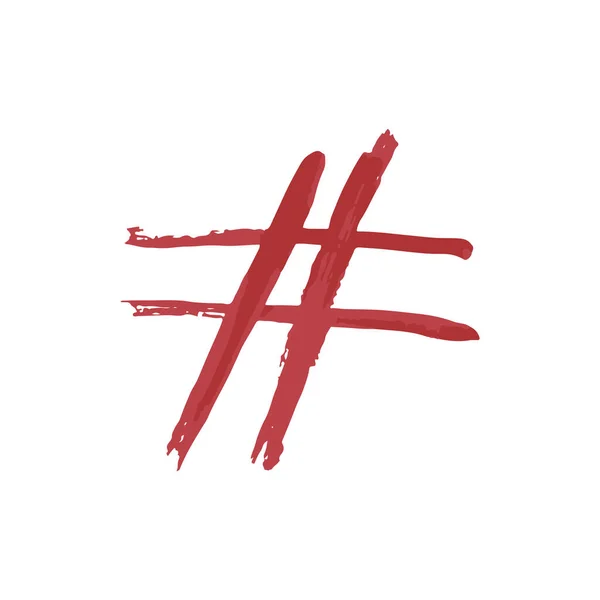 手绘油漆 画笔绘图 孤立无援Doodle Grunge风格图标 Hashtag图标 — 图库矢量图片