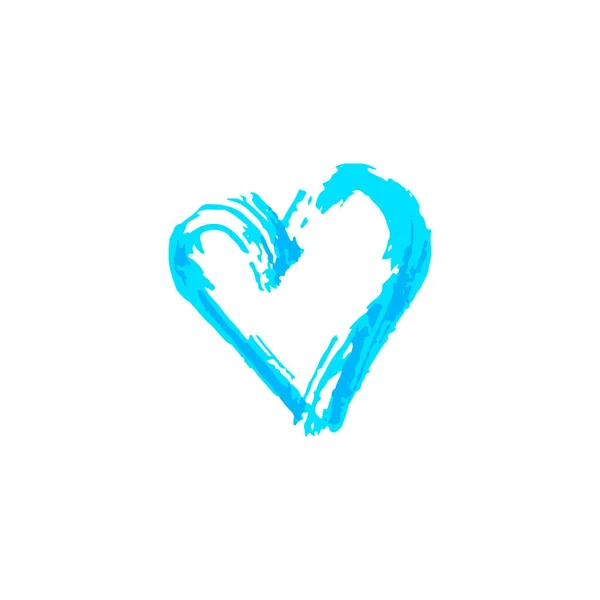 Kalp Aşk Ikonu Boyası Fırça Çizimi Beyaz Bir Arka Planda — Stok Vektör