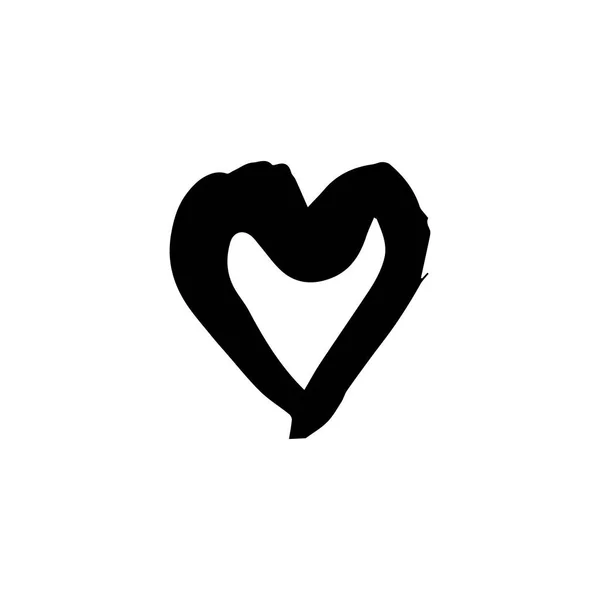 ハート 愛のアイコン 手描き 筆描き 隔離されてる 落書きのグランジスタイルのアイコン — ストックベクタ