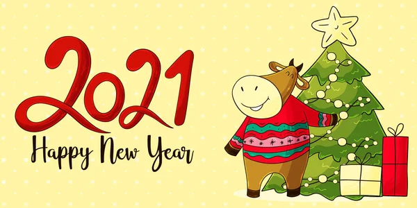 2021 Happy New Year Manus Text Handskrift Kinesiskt Nytt 2021 — Stock vektor