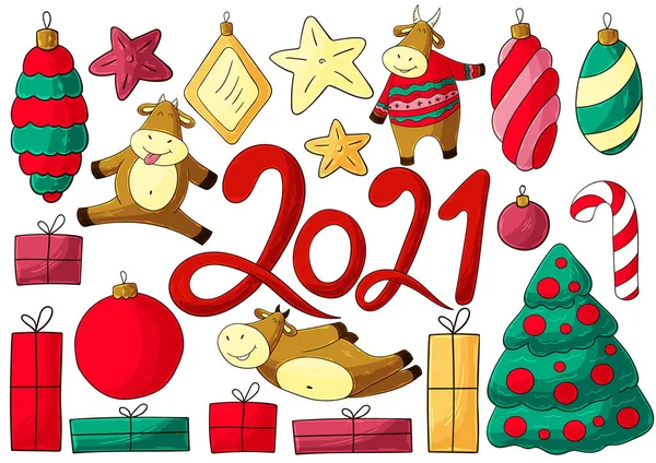 Celebration Typography Poster Banner Card 2021 Happy New Year Script — Διανυσματικό Αρχείο