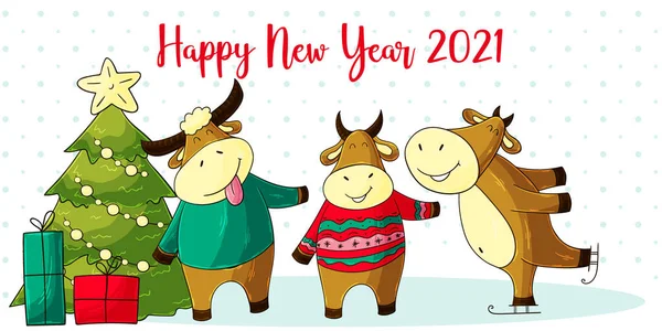 Chinese New Year 2021 Year Chinese Zodiac Symbol 2021 Happy — ストックベクタ