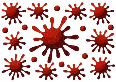 Vector of viruses on white background. Bacteria, germs microorganis, virus cell. Coronavirus. Virus