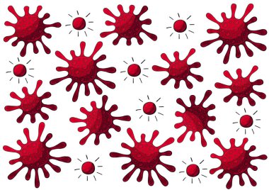 Bacteria, germs microorganis, virus cell. Coronavirus Virus Icons set COVID