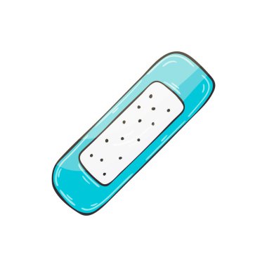 Medical icon. Vector illustration in hand draw style. Image isolated on white background. Medical instrument. Patch