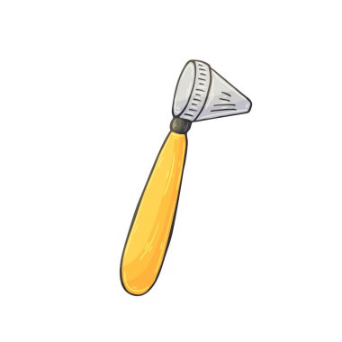 Medical icon. Vector illustration in hand draw style. Image isolated on white background. Medical instrument. Otoscope