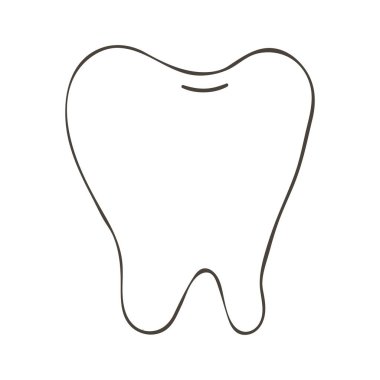 Contour Medical icon. Vector illustration in hand draw style. Isolated. Medical instrument. Healthy tooth