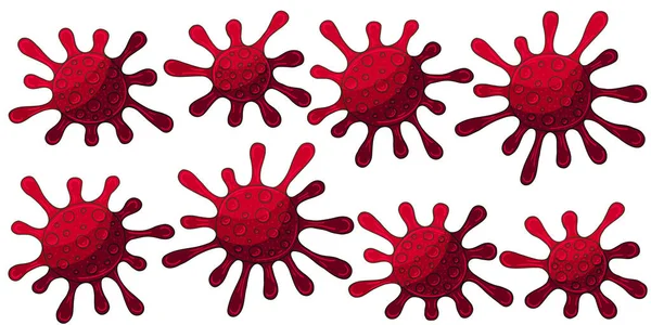 Vector Viruses White Background Bacteria Germs Microorganis Virus Cell Coronavirus — Stock Vector