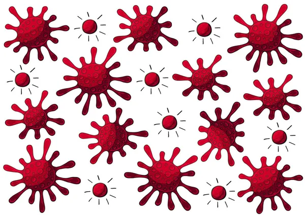 Bacteria Germs Microorganis Virus Cell Coronavirus Virus Icons Set Covid — Stockvector