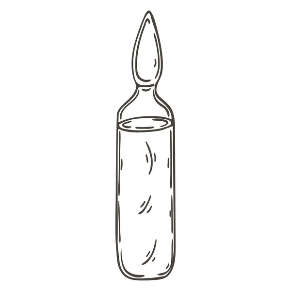 环球旅行医疗图标 矢量插图手绘风格 被白色背景隔离 医疗仪器 装有药物和药物的玻璃瓶 — 图库矢量图片