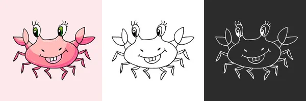 Icône Prête Crabe Icône Thème Marin Dans Style Dessin Main — Image vectorielle